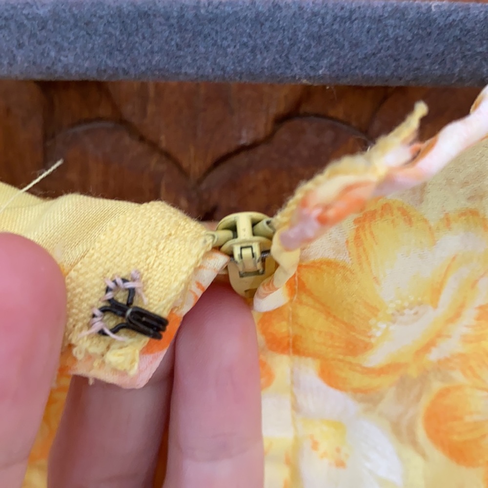 Vintage Yellow Floral Maxi Dress - Picture 6 of 15